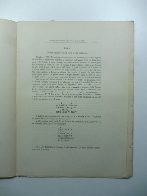 Roma. Nuove scoperte nella città e nel suburbio
